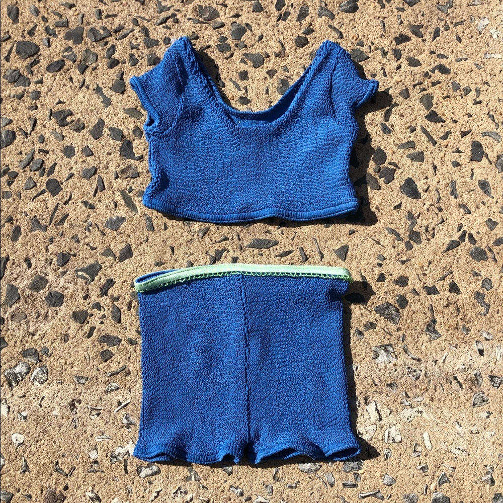 Hunza G Blue Bikini Bottoms Only